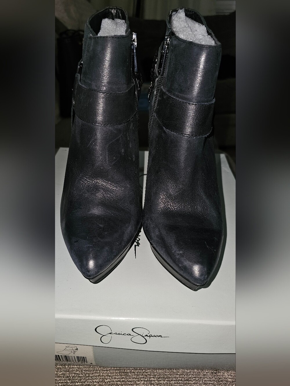 Jessica Simpson Black Pointed Toe Ankle Booties